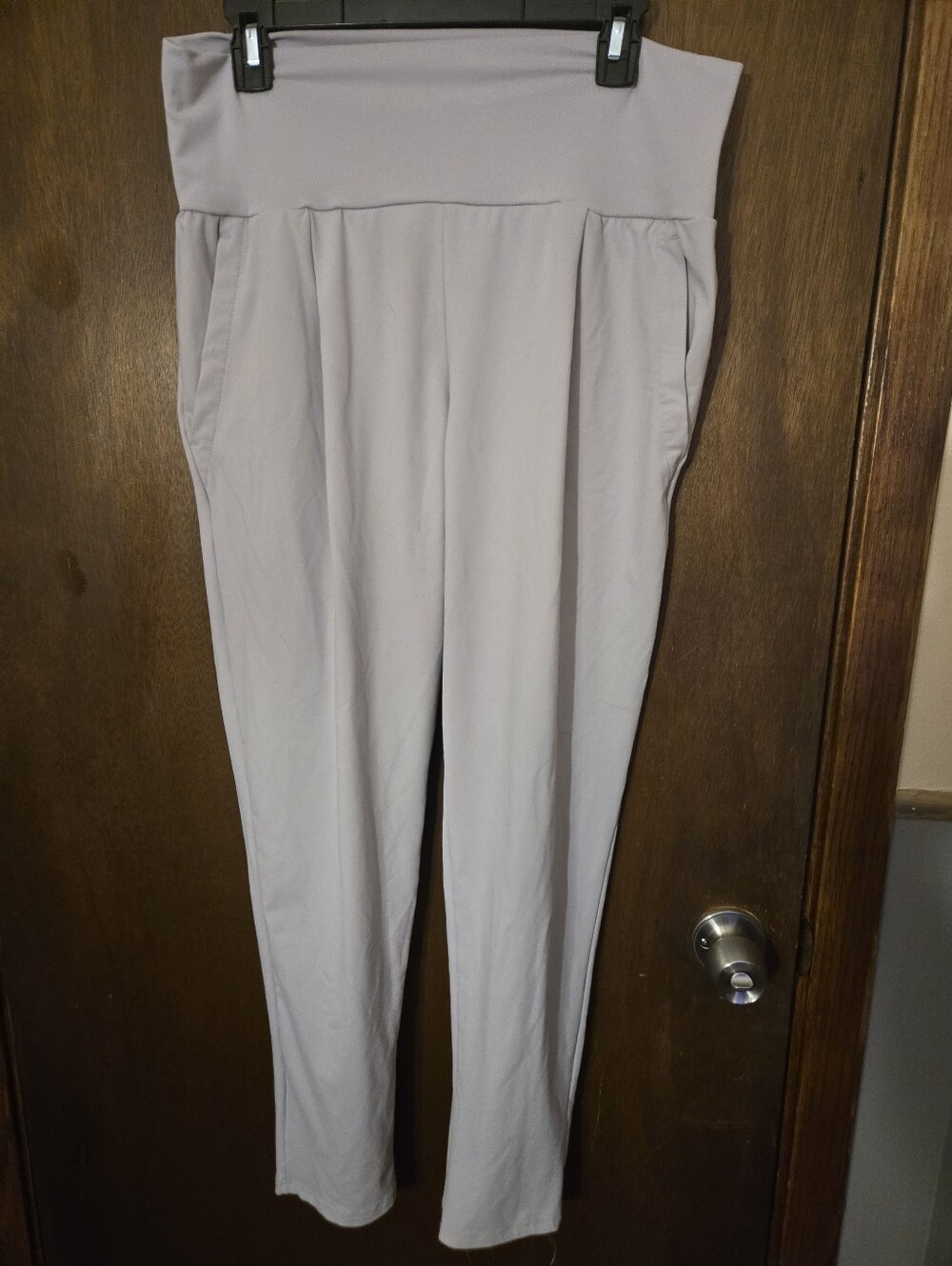Apana High-Waist Ponte Leggings in Light Grey Large
